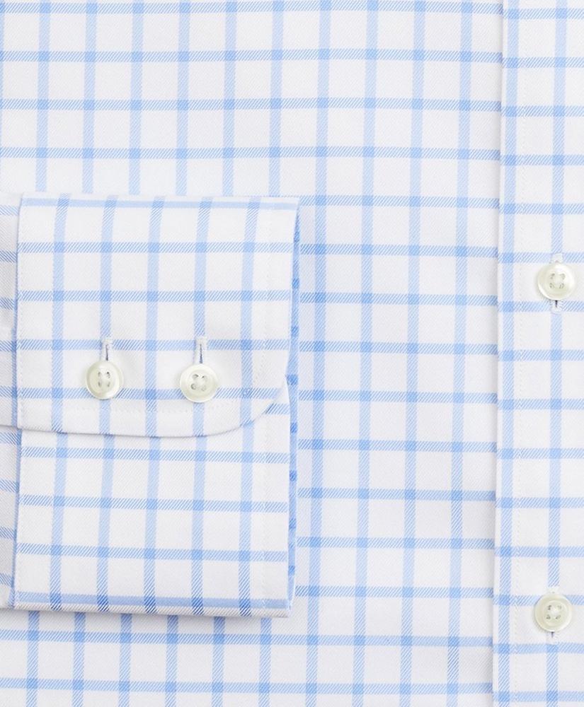 Stretch Milano Slim-Fit Dress Shirt, Non-Iron Twill Ainsley Collar Grid Check, image 3