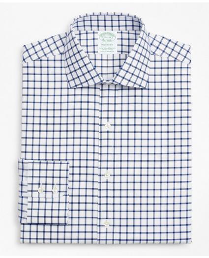 Stretch Milano Slim-Fit Dress Shirt, Non-Iron Twill English Collar Grid Check, image 4