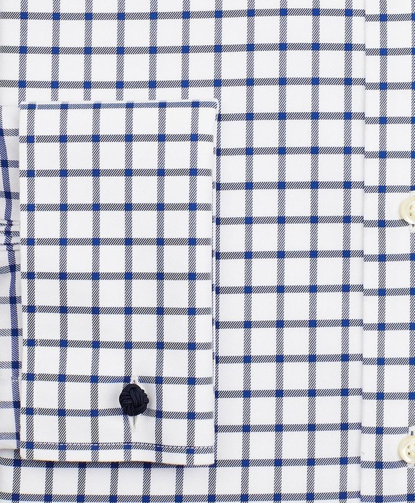 Stretch Milano Slim-Fit Dress Shirt, Non-Iron Twill Ainsley Collar French Cuff Grid Check, image 3
