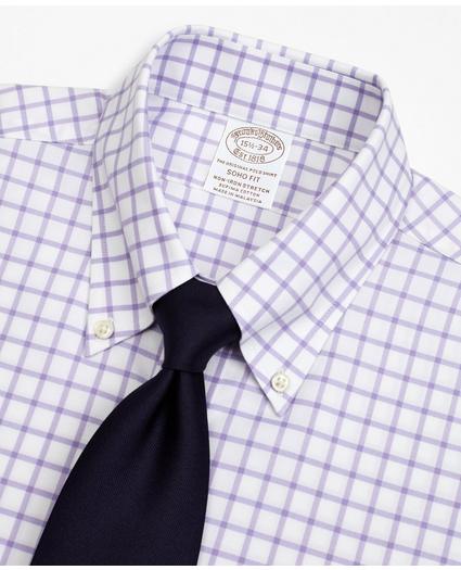 Stretch Soho Extra-Slim-Fit Dress Shirt, Non-Iron Twill Button-Down Collar Grid Check, image 2