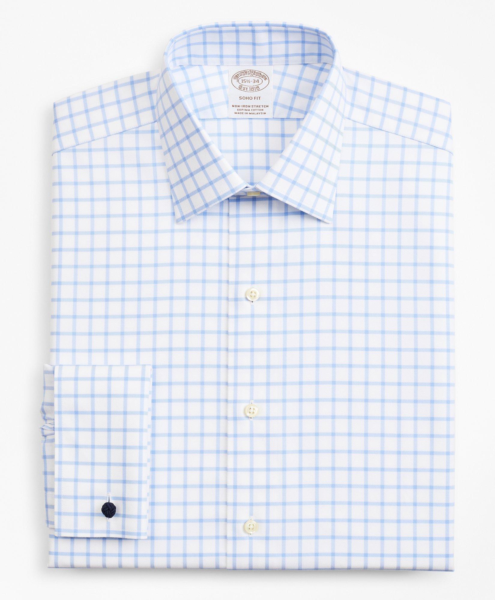 Stretch Soho Extra-Slim-Fit Dress Shirt, Non-Iron Twill Ainsley Collar ...