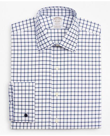 Stretch Soho Extra-Slim-Fit Dress Shirt, Non-Iron Twill Ainsley Collar French Cuff Grid Check, image 4