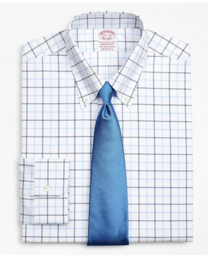 Stretch Madison Relaxed-Fit Dress Shirt, Non-Iron Poplin Button-Down Collar Double-Grid Check, image 1