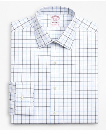 Stretch Madison Relaxed-Fit Dress Shirt, Non-Iron Poplin Ainsley Collar Double-Grid Check, image 4