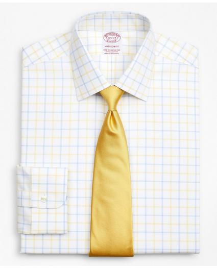 Stretch Madison Relaxed-Fit Dress Shirt, Non-Iron Poplin Ainsley Collar Double-Grid Check, image 1