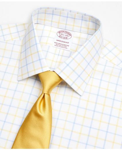 Stretch Madison Relaxed-Fit Dress Shirt, Non-Iron Poplin Ainsley Collar Double-Grid Check, image 2
