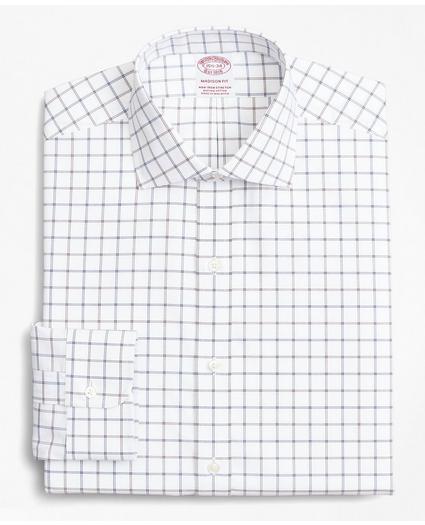 Stretch Madison Relaxed-Fit Dress Shirt, Non-Iron Poplin English Collar Double-Grid Check, image 4