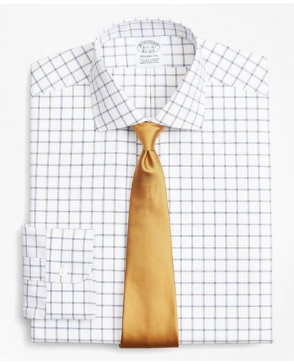 Stretch Regent Regular-Fit Dress Shirt, Non-Iron Poplin English Collar Double-Grid Check, image 1