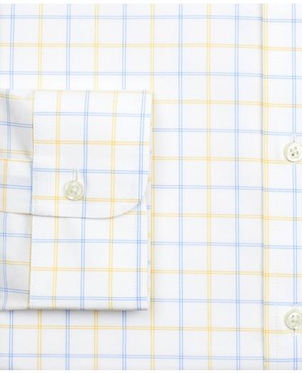 Stretch Milano Slim-Fit Dress Shirt, Non-Iron Poplin Button-Down Collar Double-Grid Check, image 3