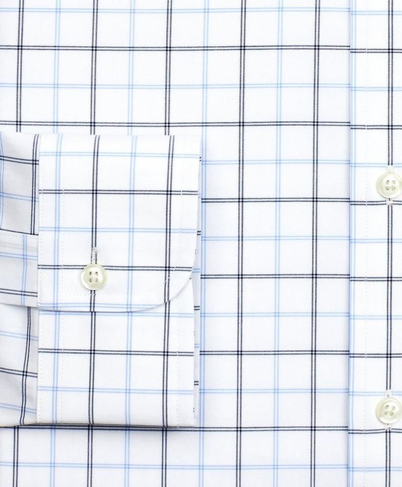 Stretch Milano Slim-Fit Dress Shirt, Non-Iron Poplin Ainsley Collar Double-Grid Check, image 3