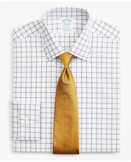 Stretch Milano Slim-Fit Dress Shirt, Non-Iron Poplin Ainsley Collar Double-Grid Check, image 1