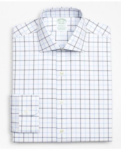 Stretch Milano Slim-Fit Dress Shirt, Non-Iron Poplin English Collar Double-Grid Check, image 4