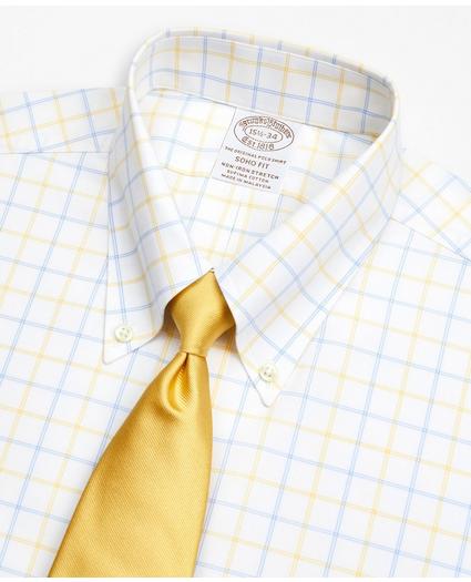 Stretch Soho Extra-Slim-Fit Dress Shirt, Non-Iron Poplin Button-Down Collar Double-Grid Check, image 2
