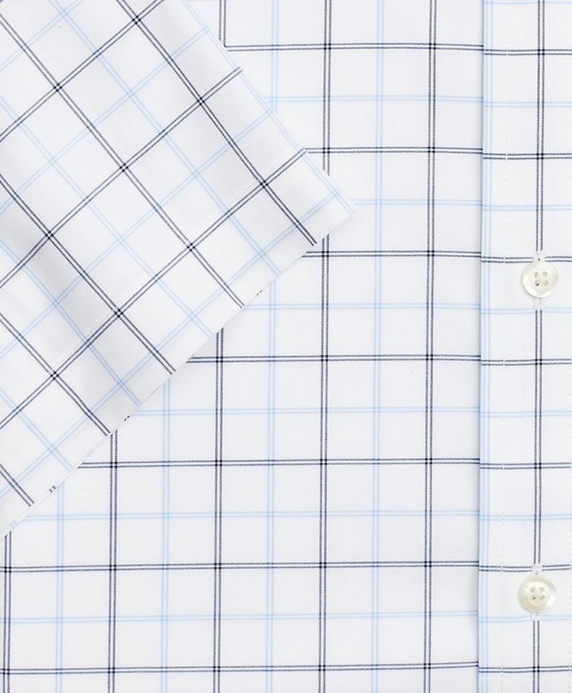 Stretch Regent Regular-Fit Dress Shirt, Non-Iron Twill Short-Sleeve Double-Grid Check, image 3
