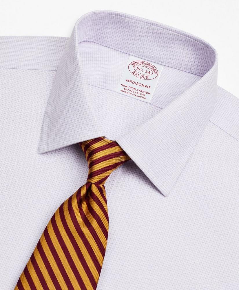 Stretch Madison Relaxed-Fit Dress Shirt, Non-Iron Twill Ainsley Collar Micro-Check, image 2
