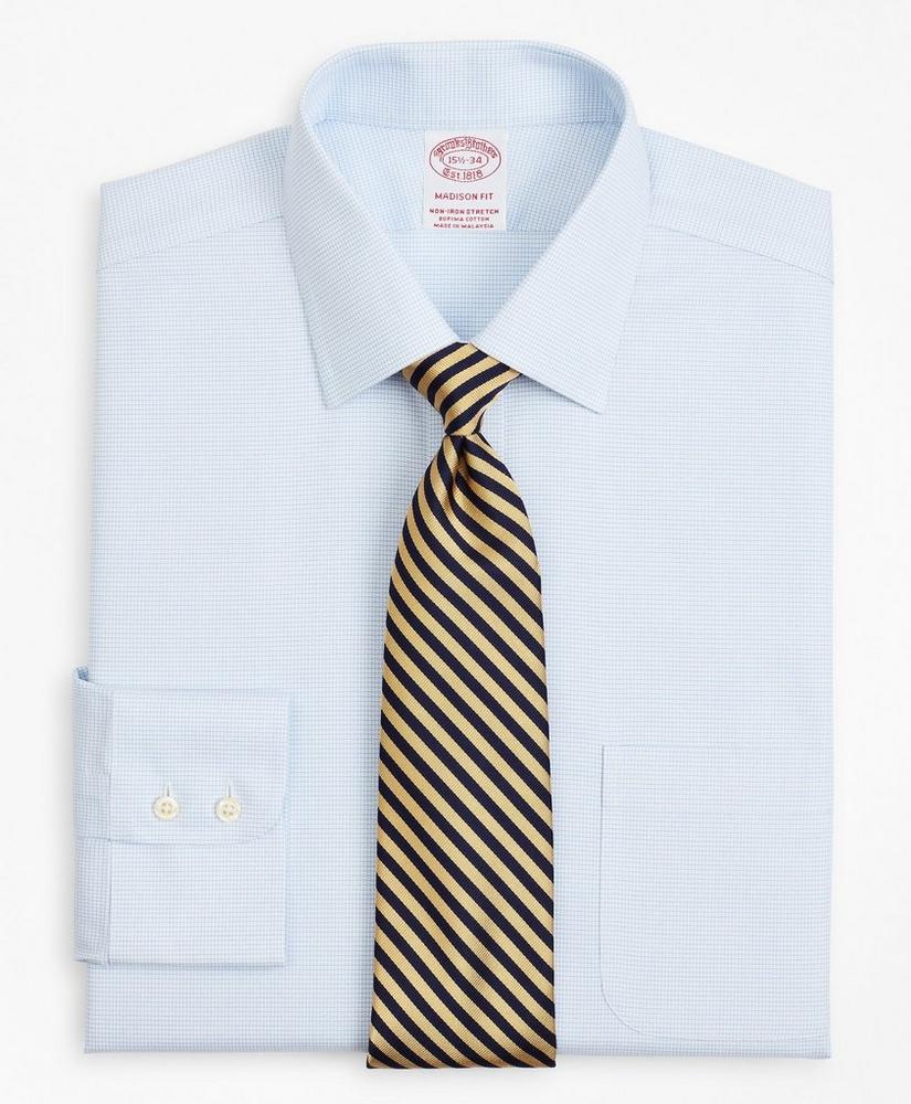 Stretch Madison Relaxed-Fit Dress Shirt, Non-Iron Twill Ainsley Collar Micro-Check, image 1