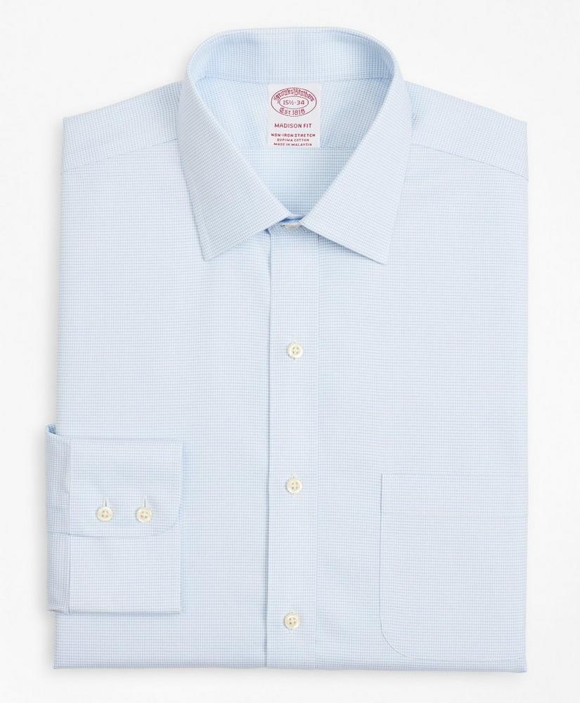 Stretch Madison Relaxed-Fit Dress Shirt, Non-Iron Twill Ainsley Collar Micro-Check, image 4