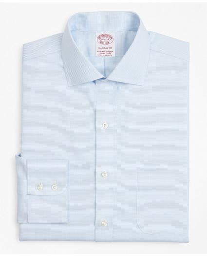 Stretch Madison Relaxed-Fit Dress Shirt, Non-Iron Twill English Collar Micro-Check, image 4
