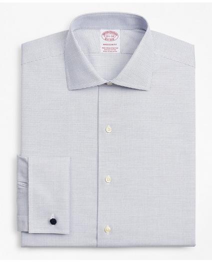 Stretch Madison Relaxed-Fit Dress Shirt, Non-Iron Twill English Collar French Cuff Micro-Check, image 4