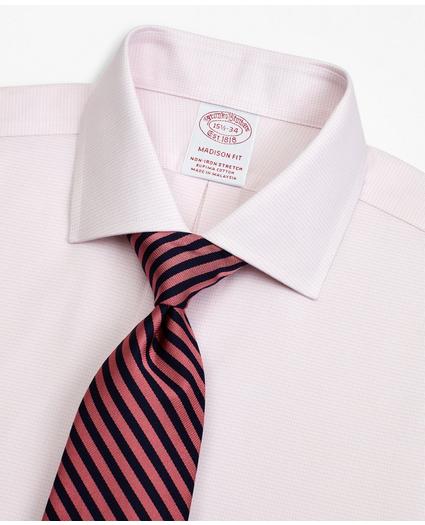 Stretch Madison Relaxed-Fit Dress Shirt, Non-Iron Twill English Collar French Cuff Micro-Check, image 2