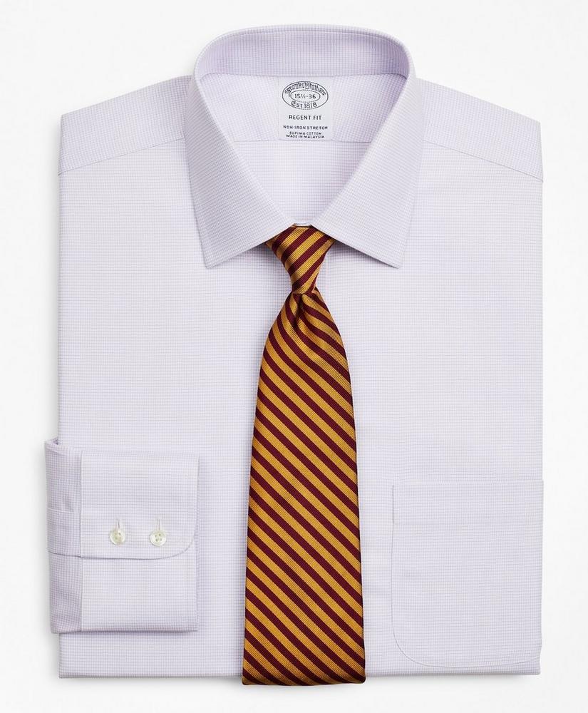 Stretch Regent Regular-Fit Dress Shirt, Non-Iron Twill Ainsley Collar Micro-Check, image 1