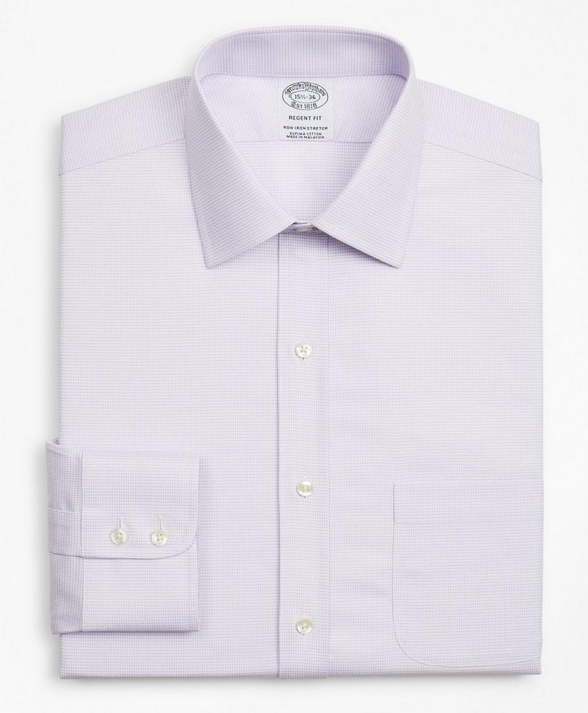 Stretch Regent Regular-Fit Dress Shirt, Non-Iron Twill Ainsley Collar Micro-Check, image 4