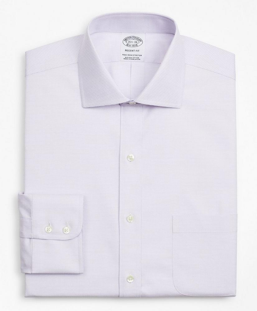Stretch Regent Regular-Fit Dress Shirt, Non-Iron Twill English Collar Micro-Check, image 4