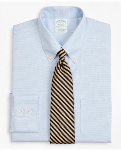 Stretch Milano Slim-Fit Dress Shirt, Non-Iron Twill Button-Down Collar Micro-Check, image 1