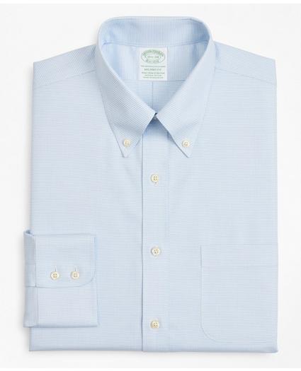 Stretch Milano Slim-Fit Dress Shirt, Non-Iron Twill Button-Down Collar Micro-Check, image 4