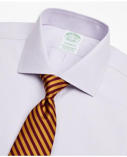 Stretch Milano Slim-Fit Dress Shirt, Non-Iron Twill English Collar Micro-Check, image 2