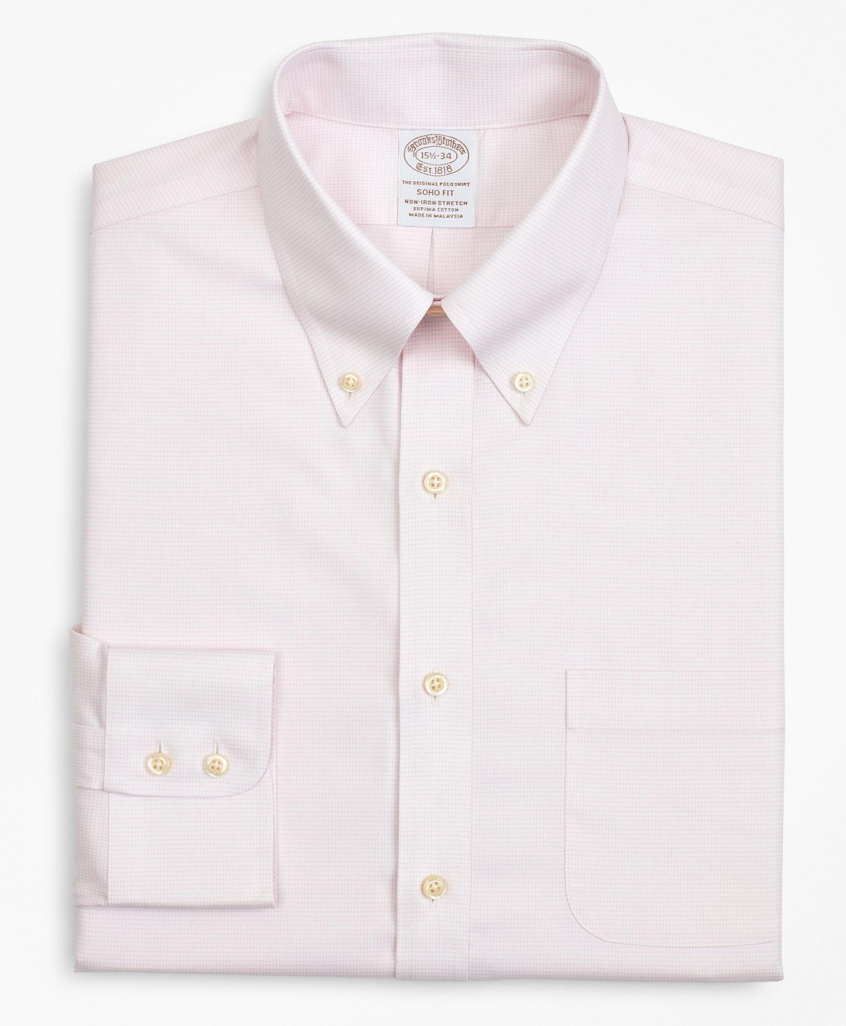Stretch Soho Extra-Slim-Fit Dress Shirt, Non-Iron Twill Button-Down Collar Micro-Check, image 4