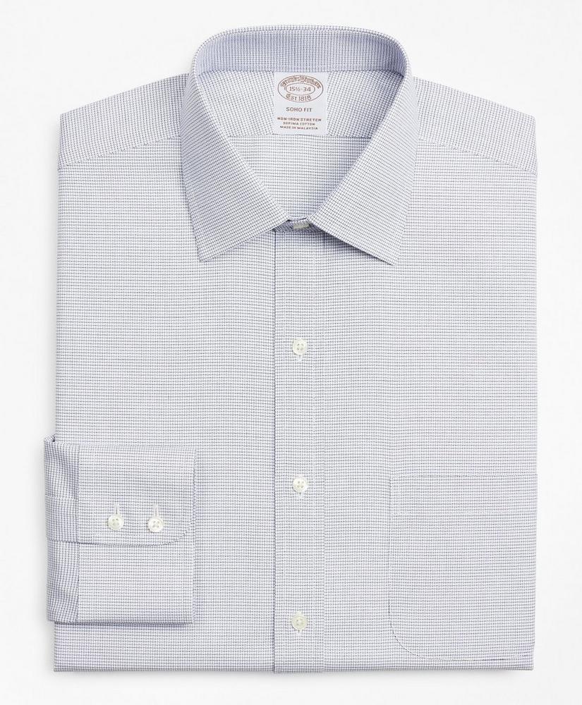Stretch Soho Extra-Slim-Fit Dress Shirt, Non-Iron Twill Ainsley Collar Micro-Check, image 4