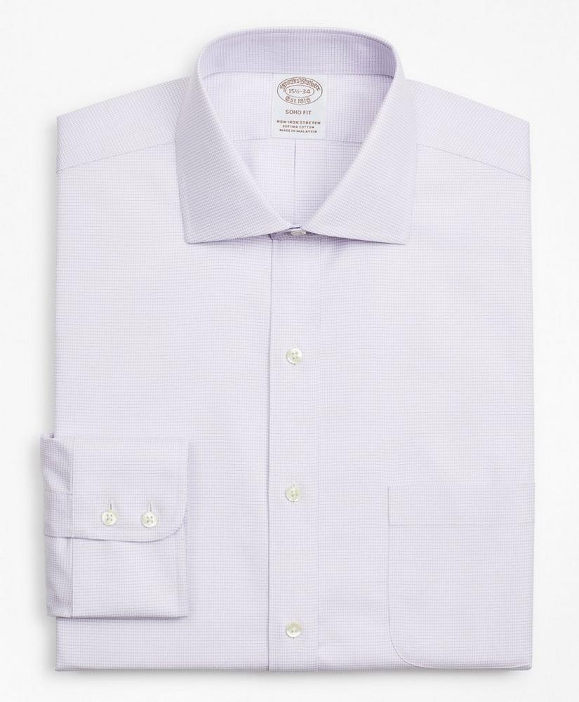 Stretch Soho Extra-Slim-Fit Dress Shirt, Non-Iron Twill English Collar Micro-Check, image 4
