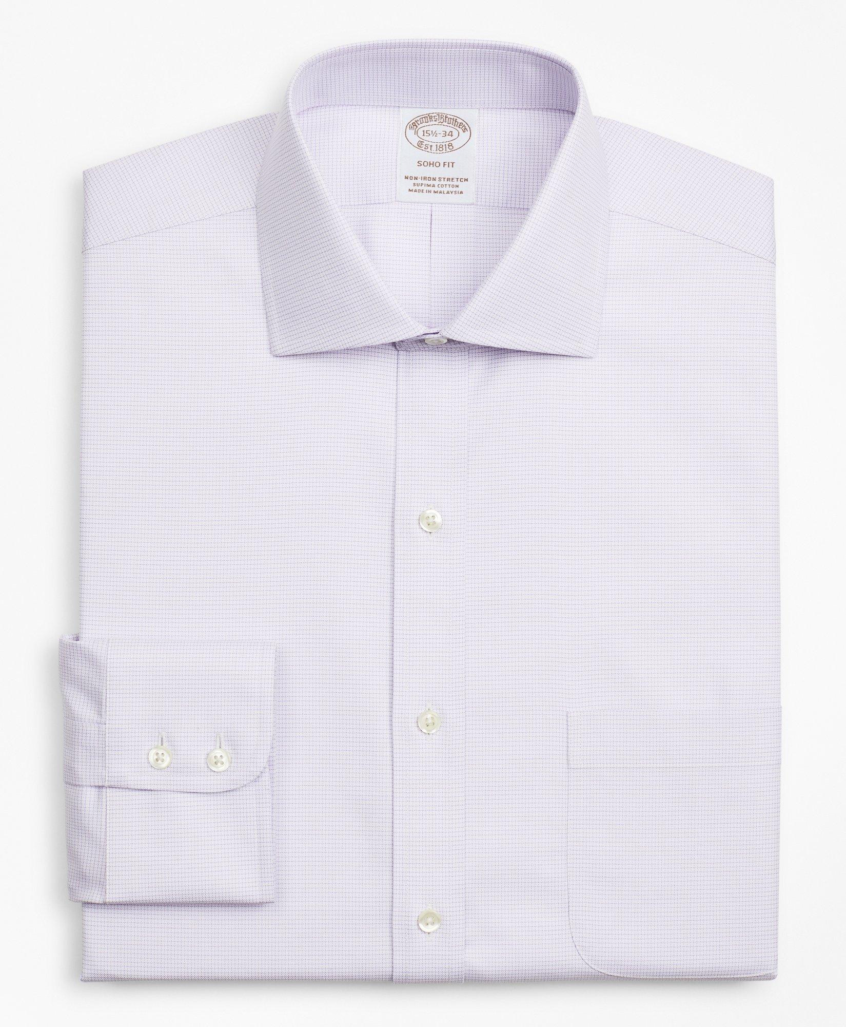 Tailored-Fit Dress Shirt with Micro Diamond Pattern