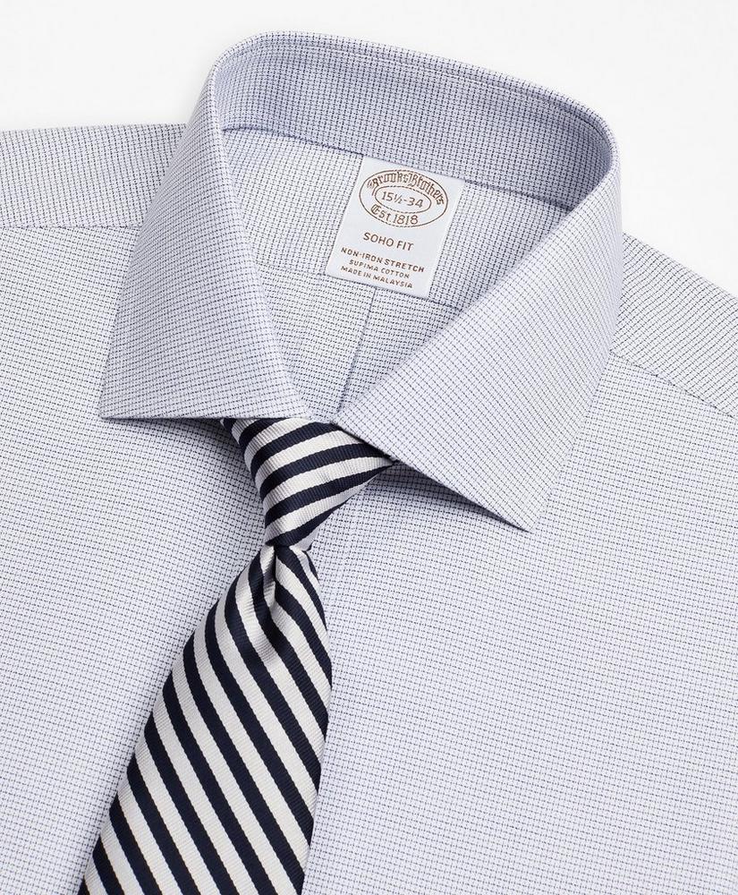 Stretch Soho Extra-Slim-Fit Dress Shirt, Non-Iron Twill English Collar Micro-Check, image 2