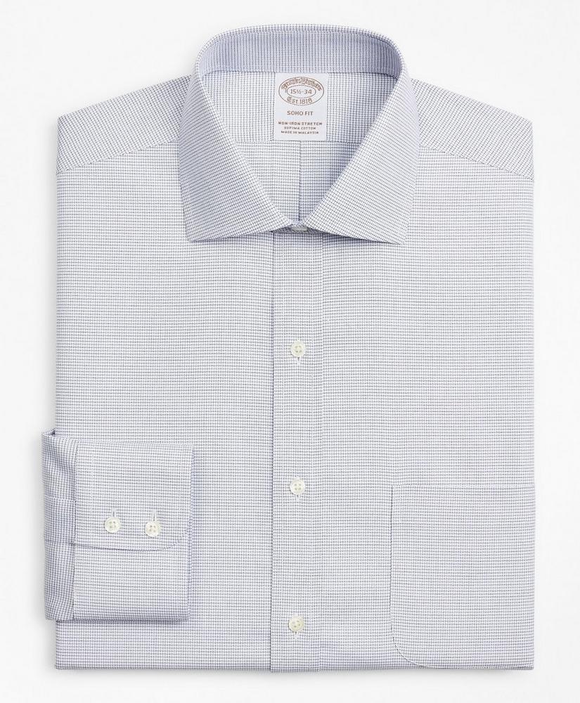 Stretch Soho Extra-Slim-Fit Dress Shirt, Non-Iron Twill English Collar Micro-Check, image 4