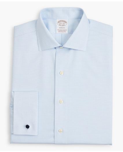Stretch Soho Extra-Slim-Fit Dress Shirt, Non-Iron Twill English Collar French Cuff Micro-Check, image 4