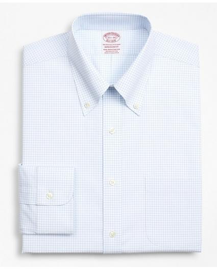 Stretch Madison Relaxed-Fit Dress Shirt, Non-Iron Poplin Button-Down Collar Small Grid Check, image 4
