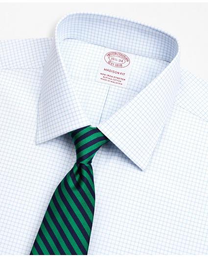 Stretch Madison Relaxed-Fit Dress Shirt, Non-Iron Poplin Ainsley Collar Small Grid Check, image 2