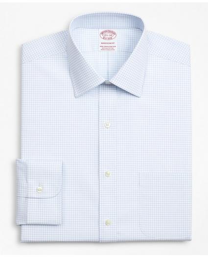 Stretch Madison Relaxed-Fit Dress Shirt, Non-Iron Poplin Ainsley Collar Small Grid Check, image 4