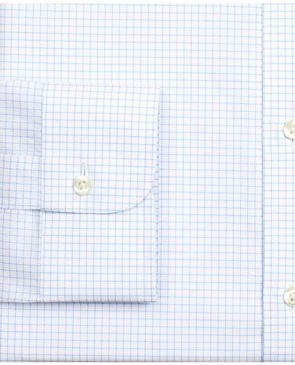 Stretch Madison Relaxed-Fit Dress Shirt, Non-Iron Poplin English Collar Small Grid Check, image 3