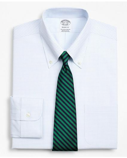 Stretch Regent Regular-Fit Dress Shirt, Non-Iron Poplin Button-Down Collar Small Grid Check, image 1