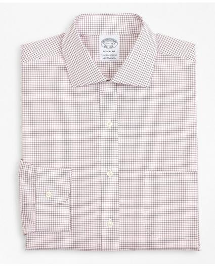Stretch Regent Regular-Fit Dress Shirt, Non-Iron Poplin English Collar Small Grid Check, image 4