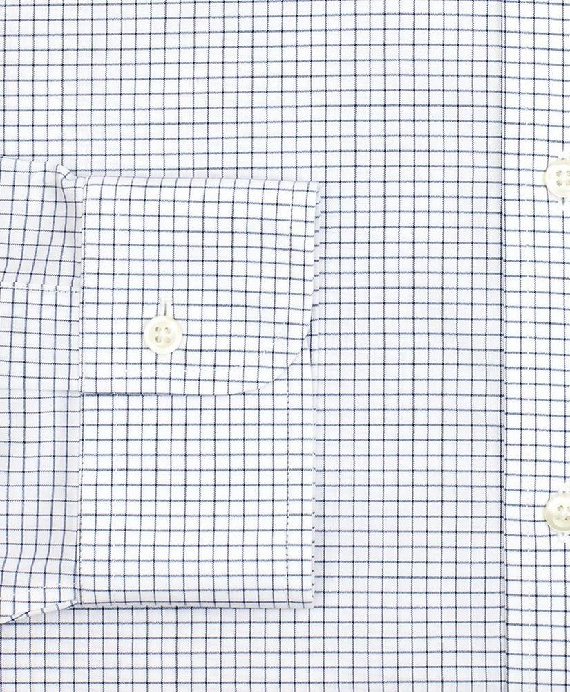 Stretch Milano Slim-Fit Dress Shirt, Non-Iron Poplin Button-Down Collar Small Grid Check, image 3