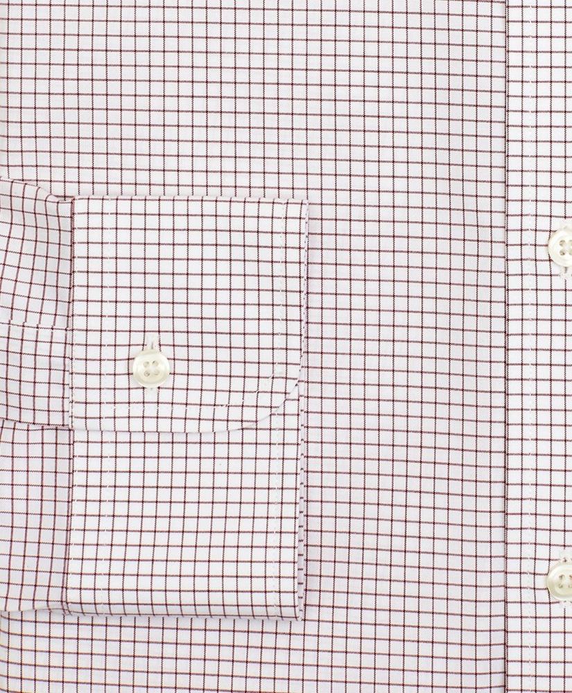 Stretch Milano Slim-Fit Dress Shirt, Non-Iron Poplin Button-Down Collar Small Grid Check, image 3