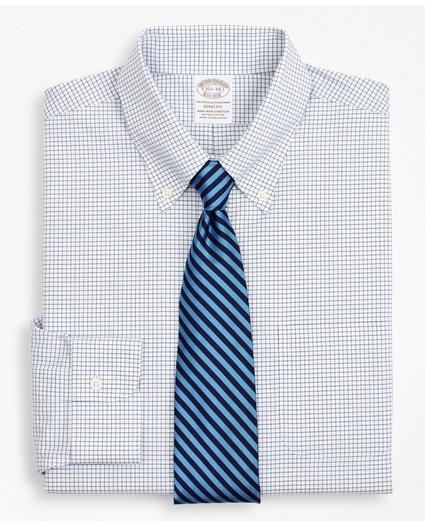 Stretch Soho Extra-Slim-Fit Dress Shirt, Non-Iron Poplin Button-Down Collar Small Grid Check, image 1
