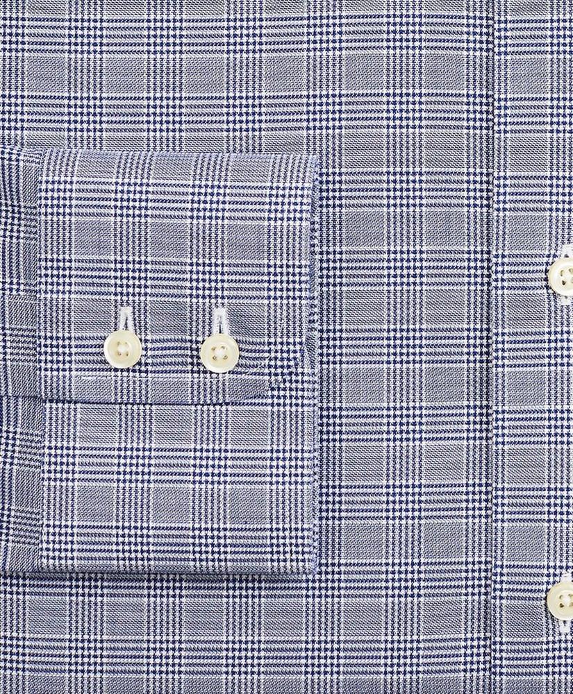 Stretch Madison Relaxed-Fit Dress Shirt, Non-Iron Royal Oxford Button-Down Collar Glen Plaid, image 3