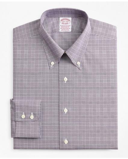Stretch Madison Relaxed-Fit Dress Shirt, Non-Iron Royal Oxford Button-Down Collar Glen Plaid, image 4