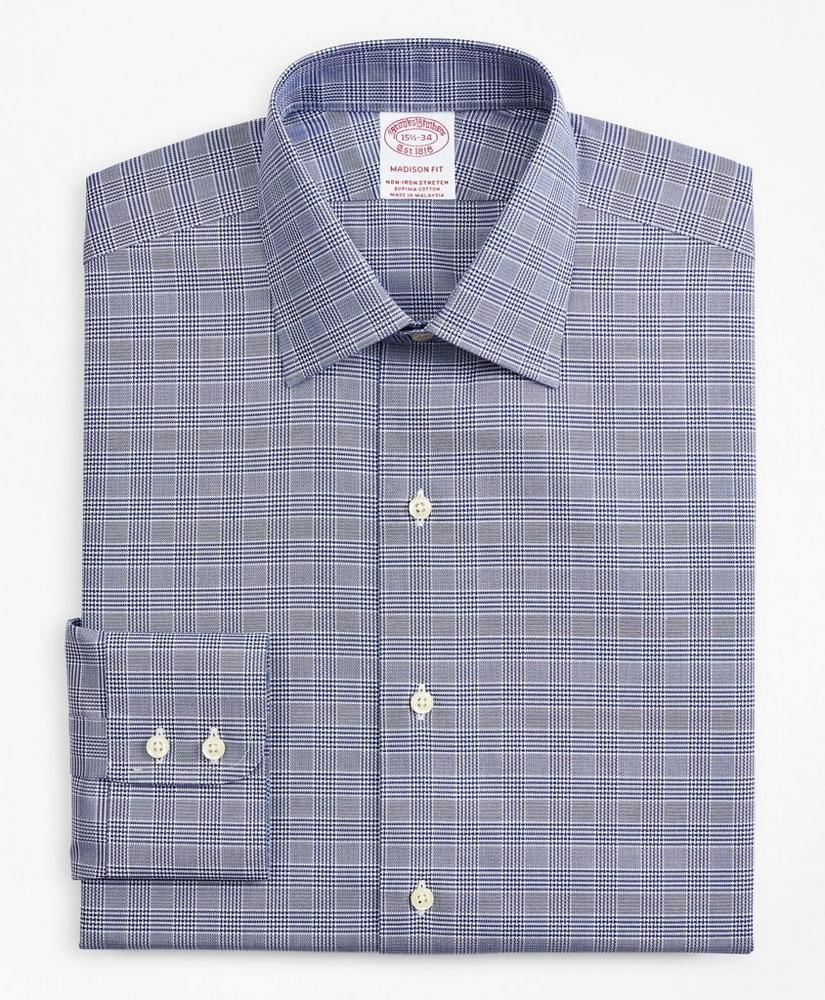 Stretch Madison Relaxed-Fit Dress Shirt, Non-Iron Royal Oxford Ainsley Collar Glen Plaid, image 4