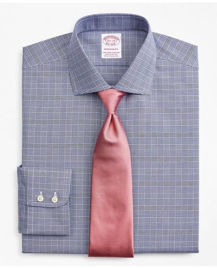 Stretch Madison Relaxed-Fit Dress Shirt, Non-Iron Royal Oxford English Collar Glen Plaid, image 1